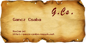 Gancz Csaba névjegykártya